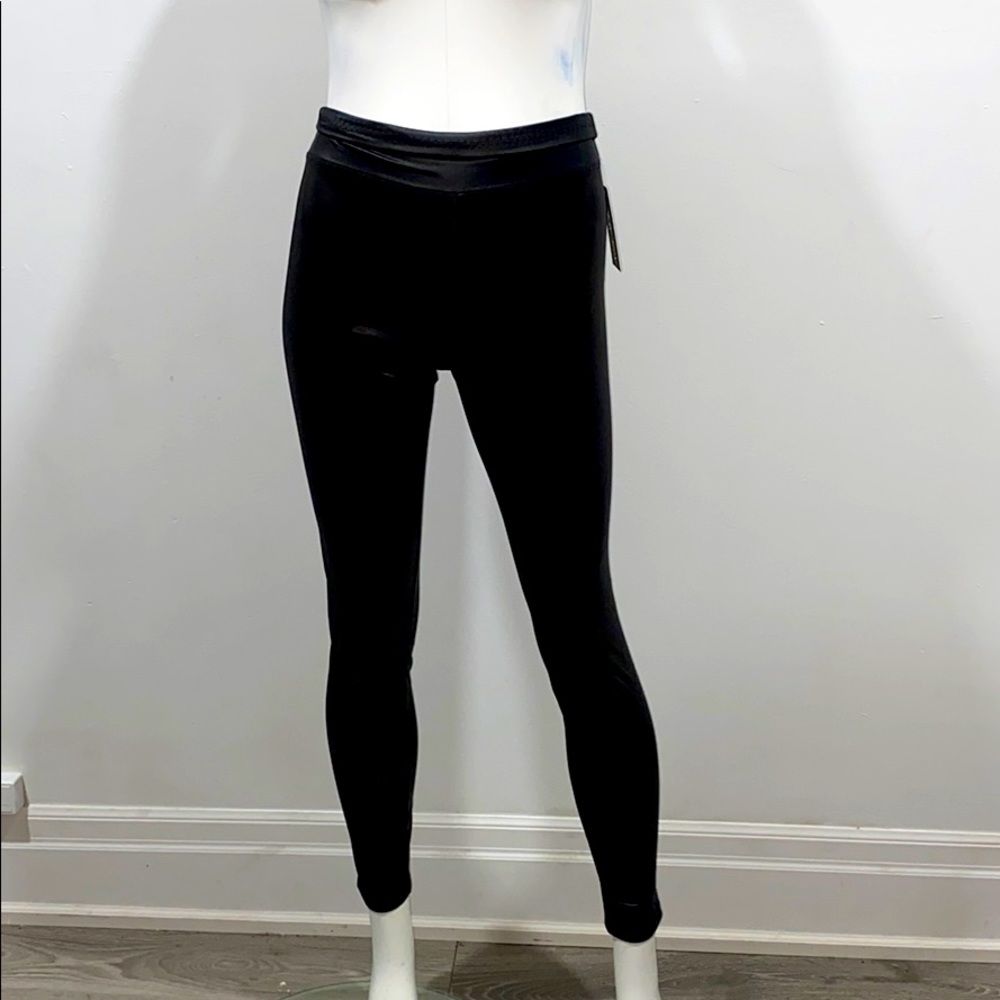 Black Faux Look Leather Leggings